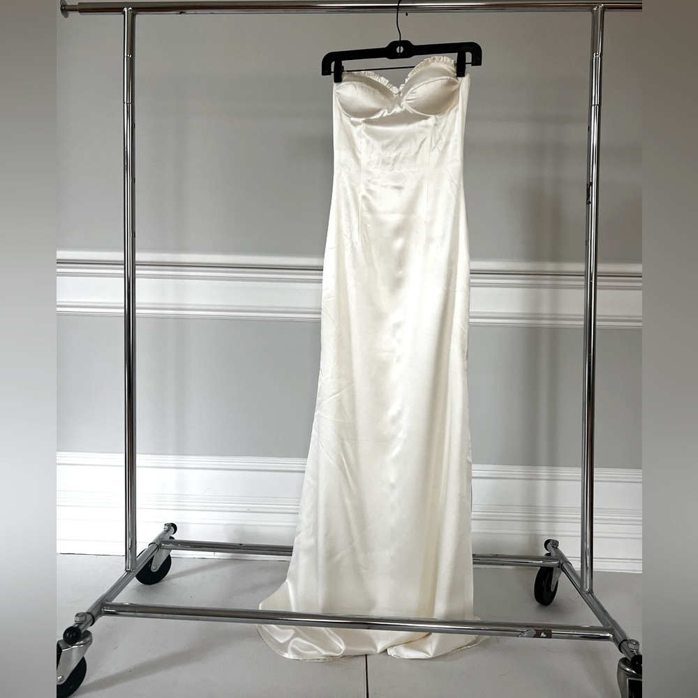 Graduation ceremony or wedding while gown. 100%silk